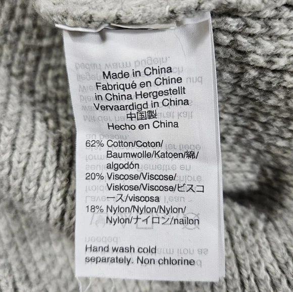 Madewell Province Light Gray Knit Cross-Back Sweater Sz S Crewneck Fall Casual - Picture 14 of 16